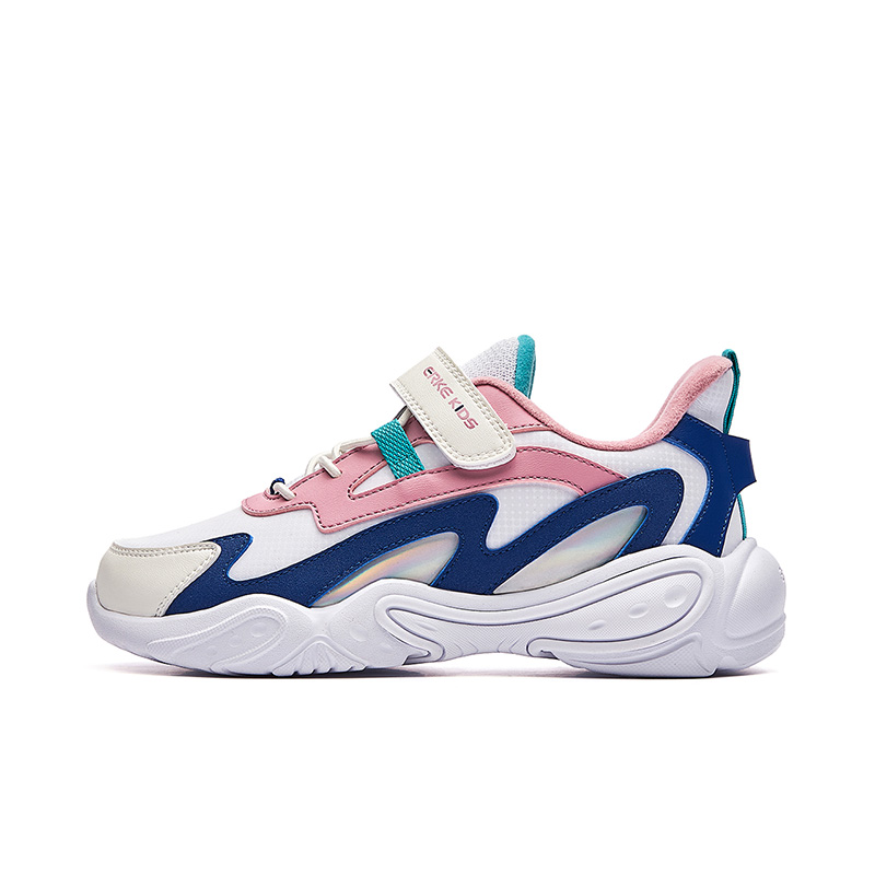 

Erke Kids Детские низкие беговые кроссовки с противоскользящей подошвой, белые и розовые