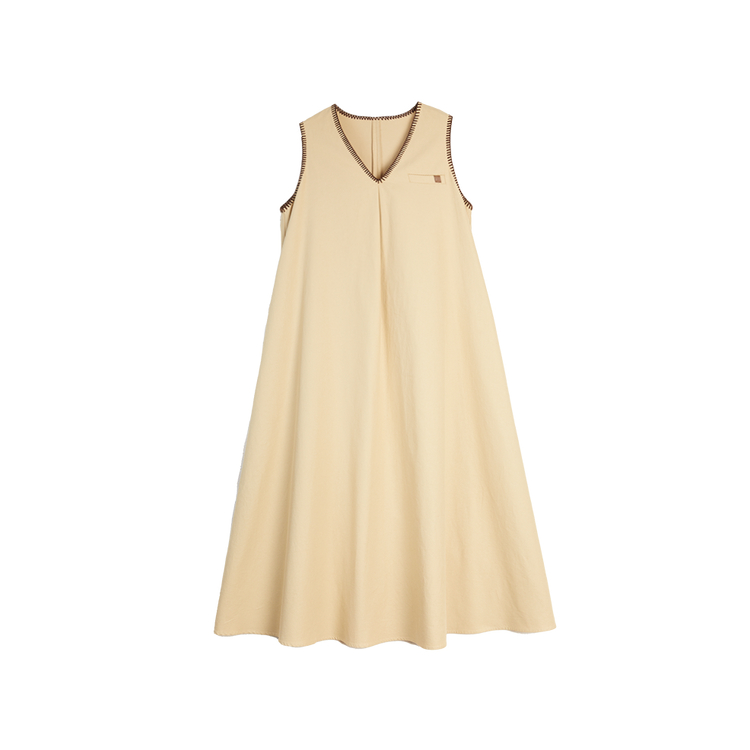 

ELLE Женское платье без рукавов с V-образным вырезом, средней длины, цвета khaki