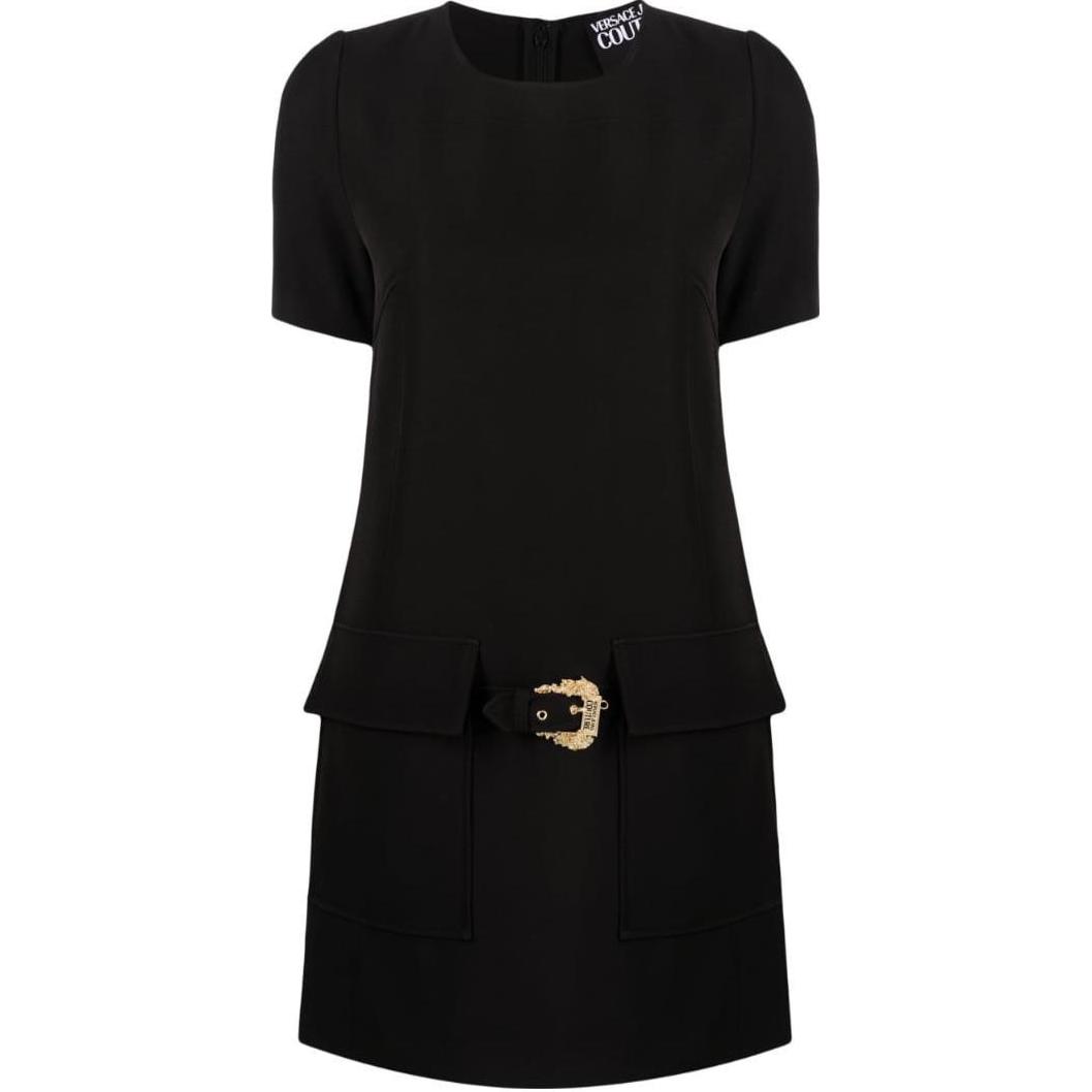 

VERSACE JEANS COUTURE Женское черное платье с коротким рукавом