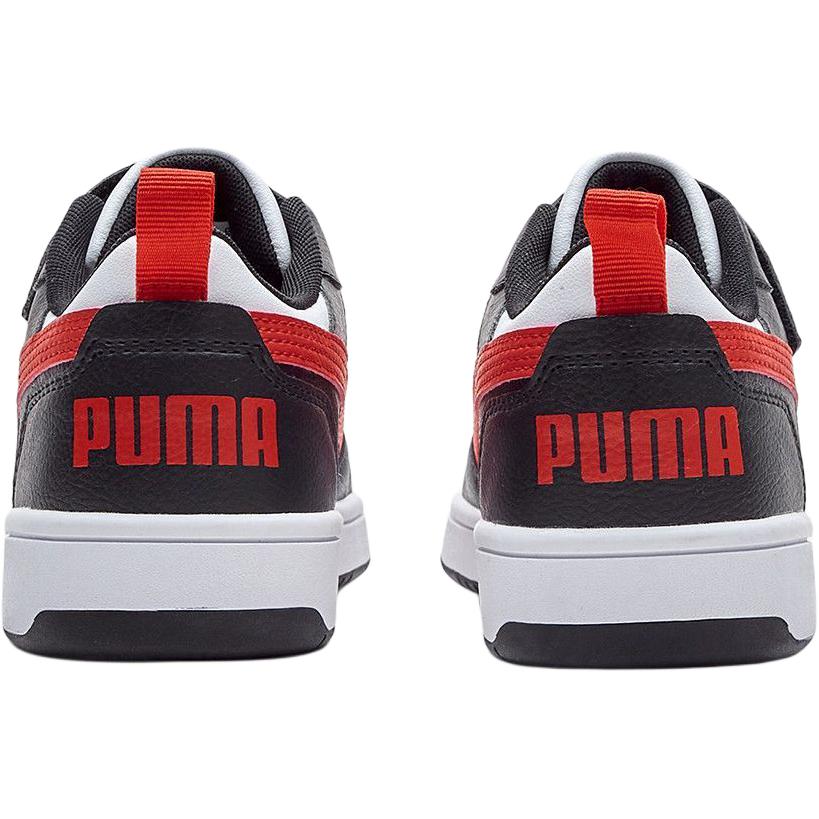 Низкие детские кроссовки для скейтбординга Rebound V6 Lo для подростков PUMA, черный/белый/красный — фото 3