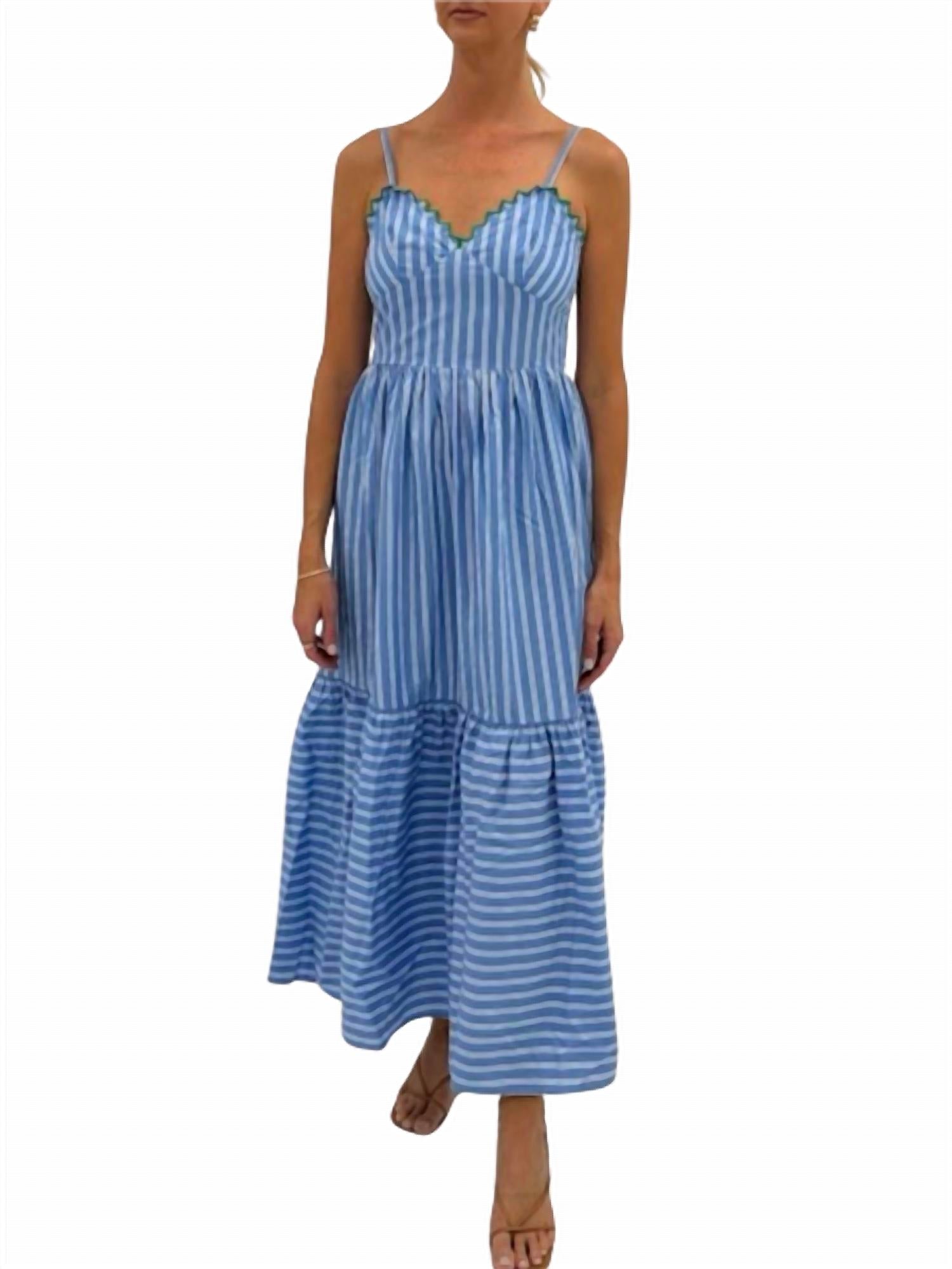 

Тайлер Миди платье в синюю полоску Anna Cate