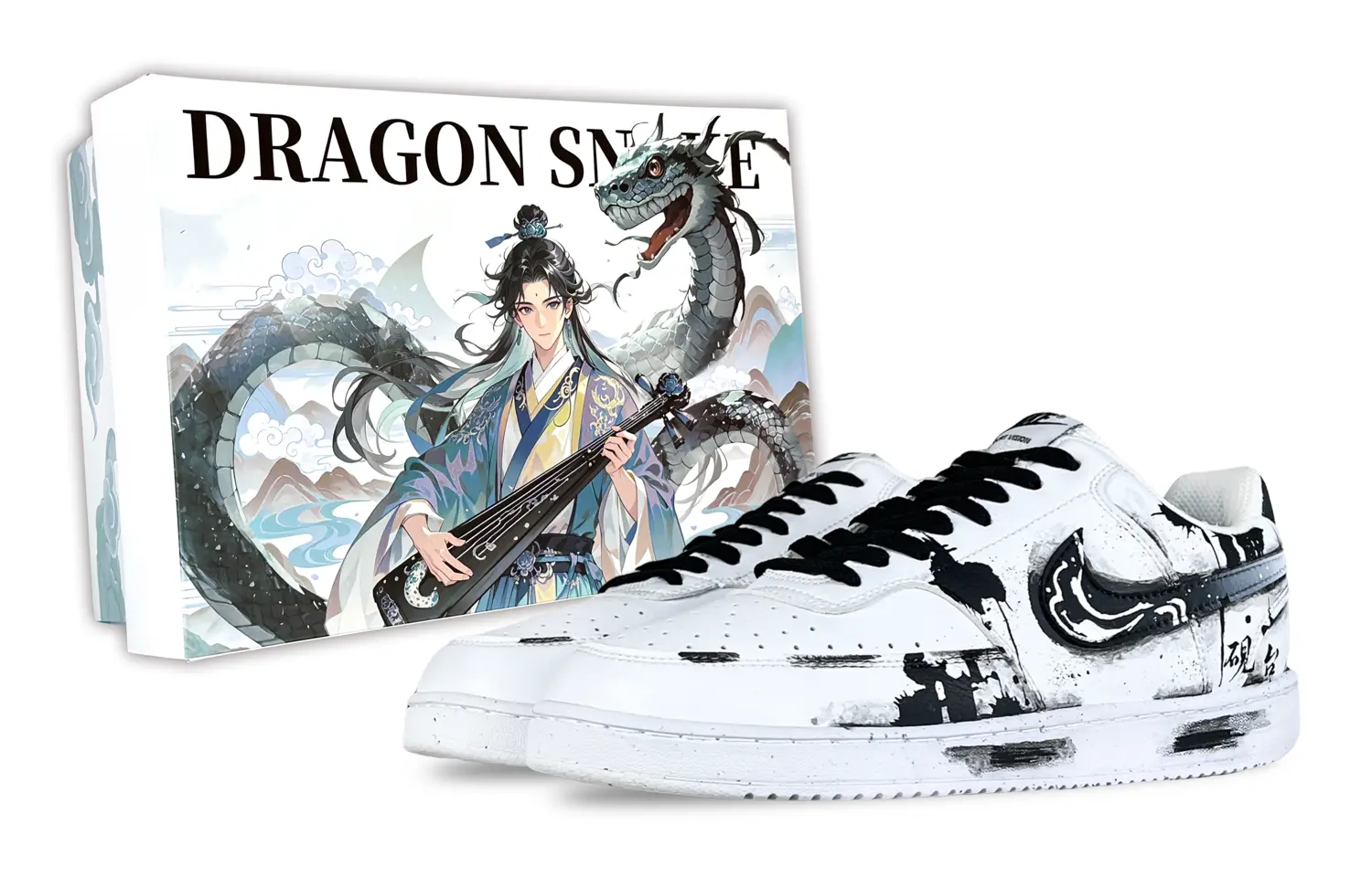 

Nike Кроссовки для скейтборда Court Vision 1 Fairyland, Inkstone, специальная упаковка, износостойкие, мужские, черно-белые