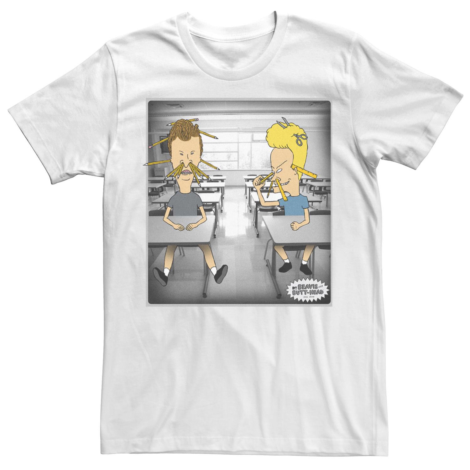 

Мужская футболка с короткими рукавами Beavis And Butthead Classroom Licensed Character