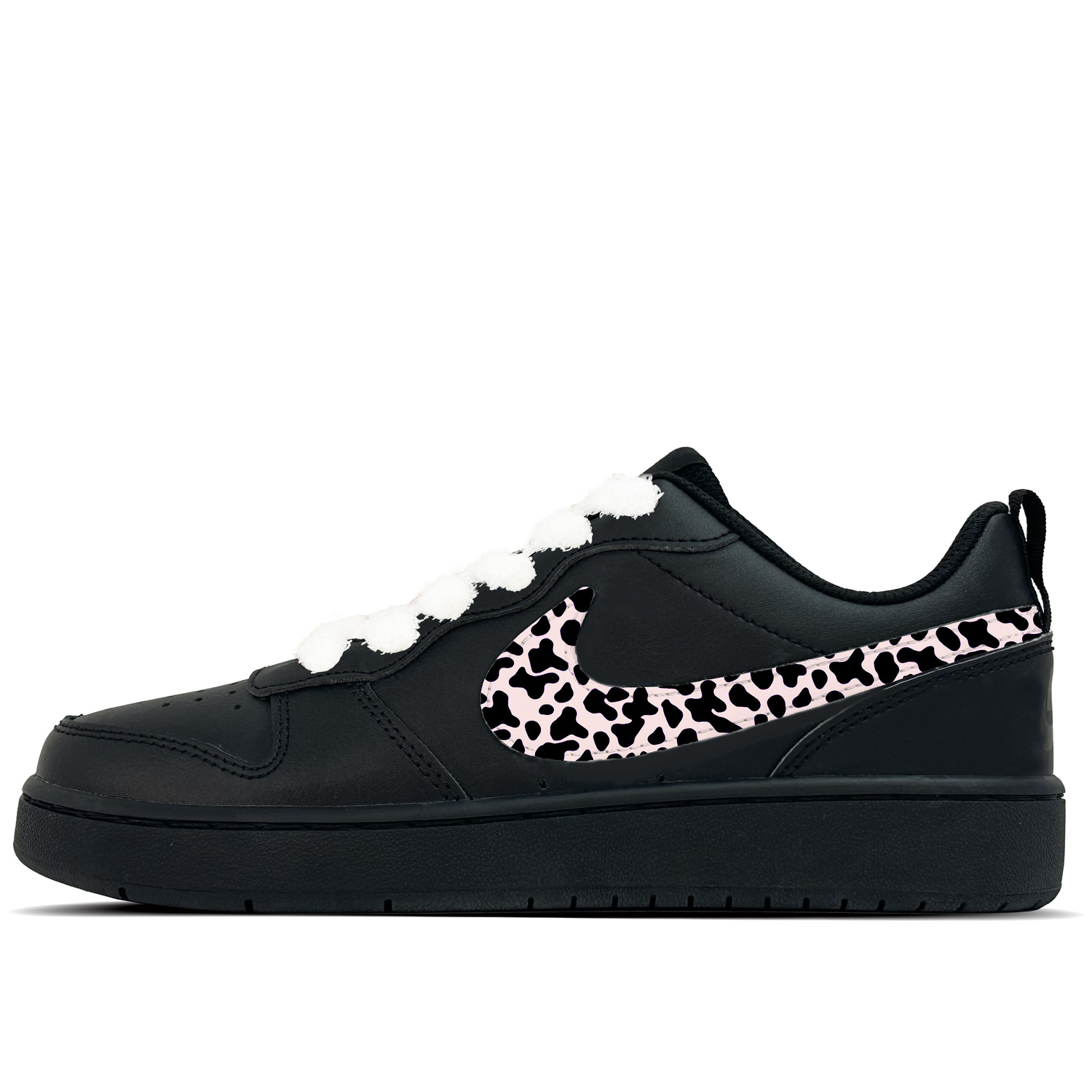 

Nike Детские низкие скейтбордистские кроссовки Court Borough Cute Pink Powders, нескользящие и износостойкие, черные, розовые