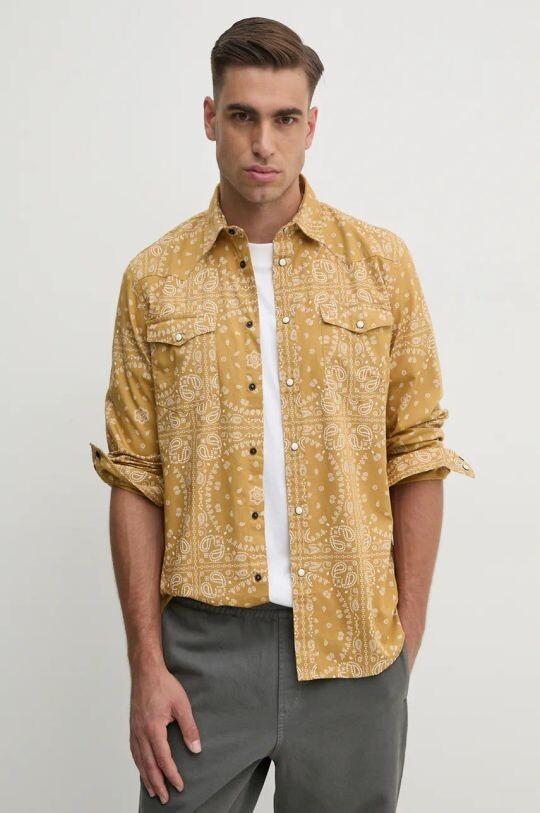 

Хлопковая рубашка United Colors of Benetton, бежевый