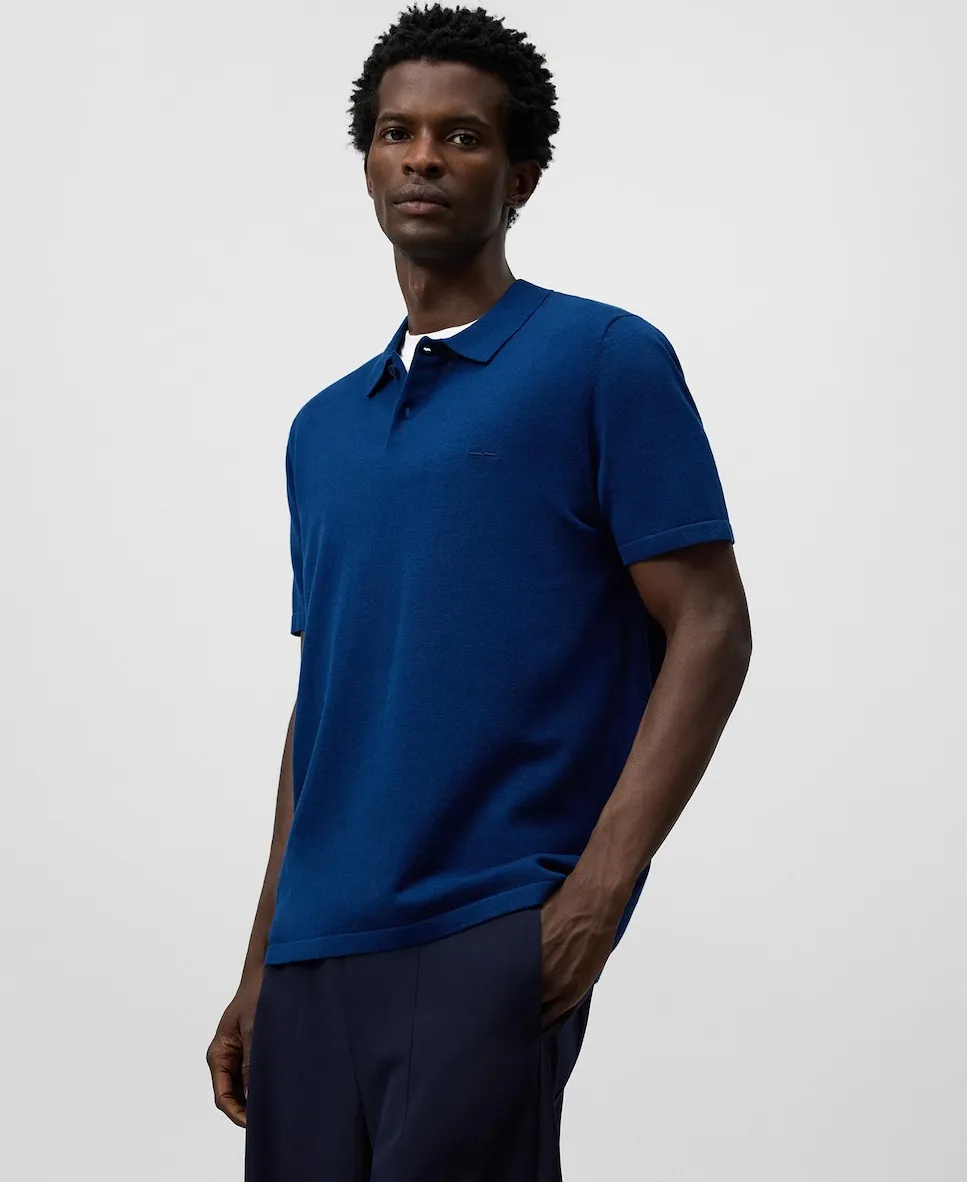 

Мужская поло с мраморным узором, обычного кроя Adolfo Dominguez, синий