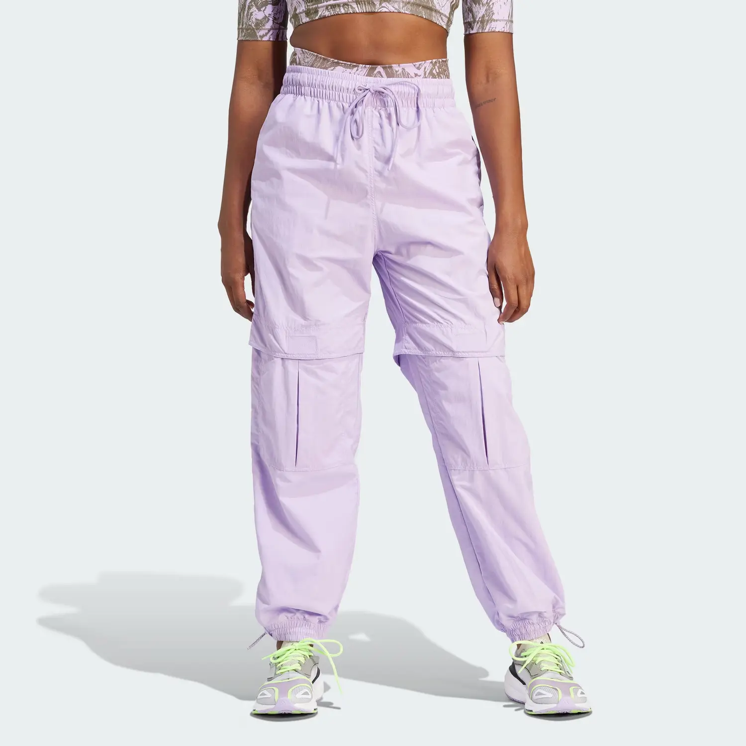 Stella McCartney X ASU Грузовые Брюки Женские Розово-Фиолетовые Adidas — фото 4
