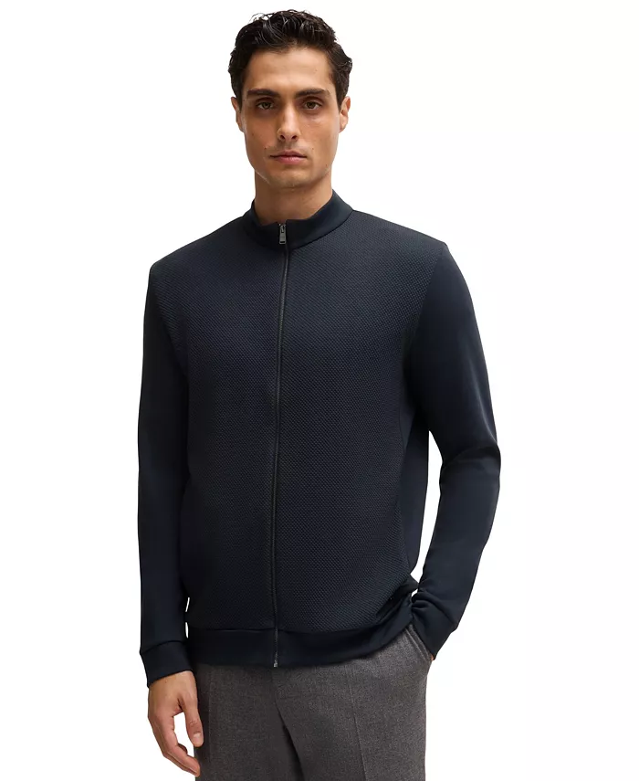 

Босс Мужская хлопковая толстовка на молнии Hugo Boss, синий