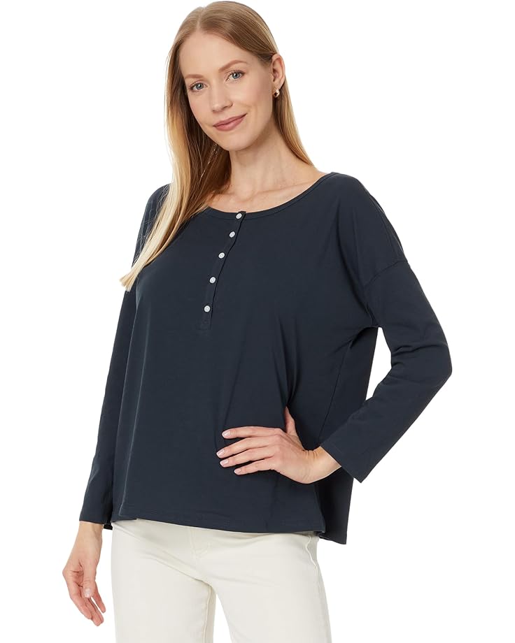 

Футболка Lilla P Relaxed Henley, темно-синий