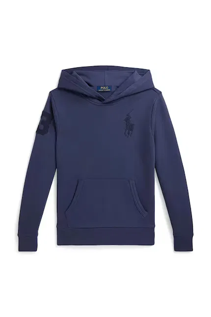 Кофта с капюшоном хлопок Big Pony Polo Ralph Lauren, синий — фото 2