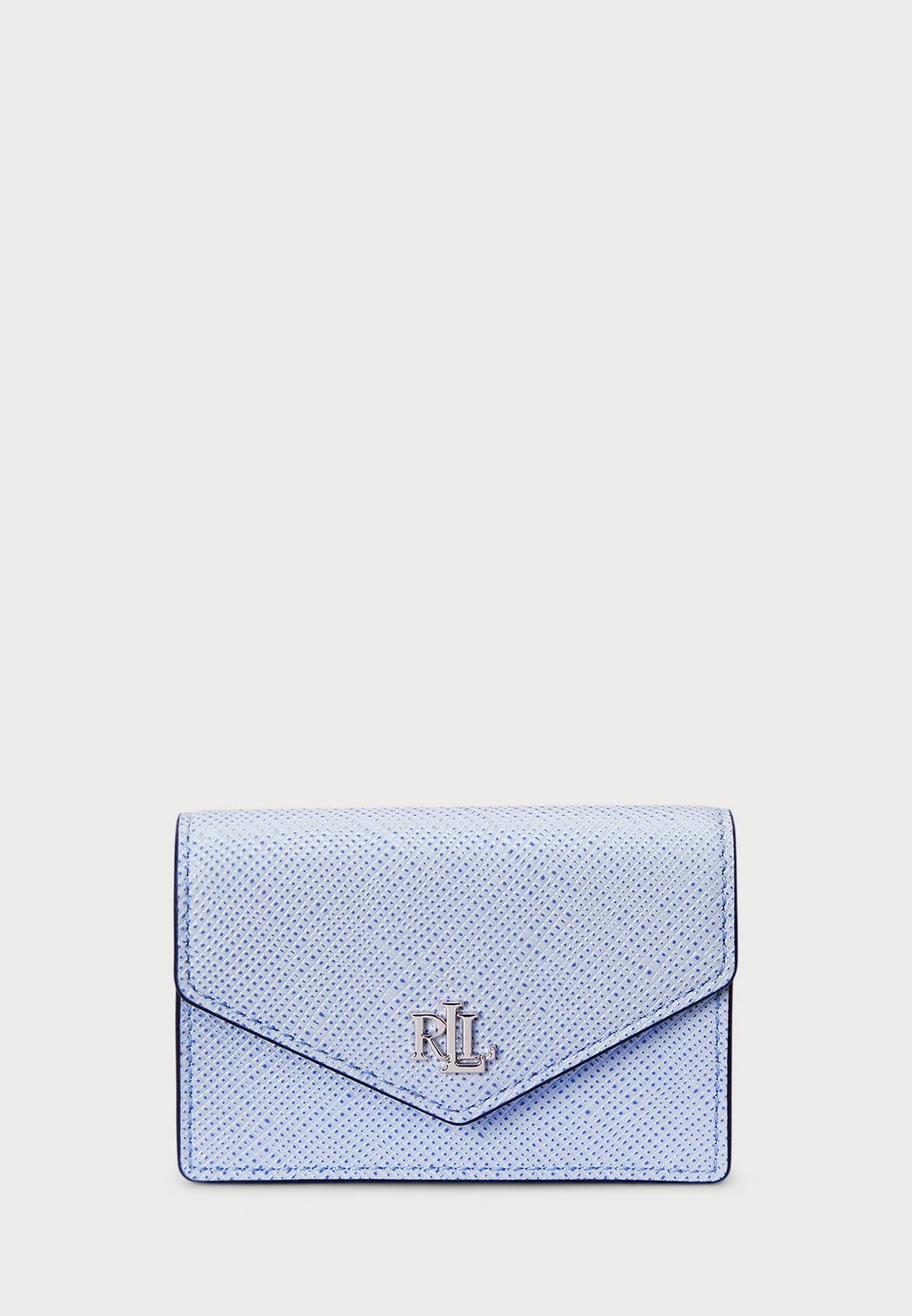 

Кошелек CROSSHATCH LEATHER SMALL FLAP CARD CASE Lauren Ralph Lauren, светло-голубой