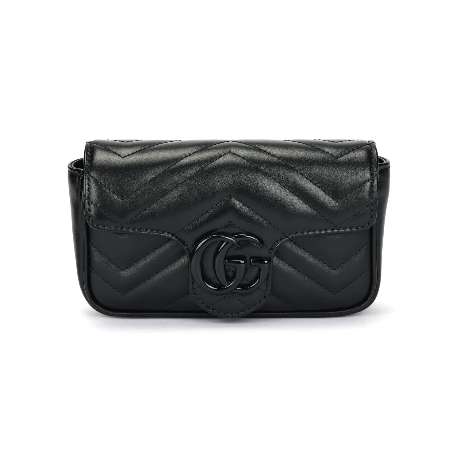 

GUCCI Сумка через плечо GG Marmont кожаная экстра мини женская черная