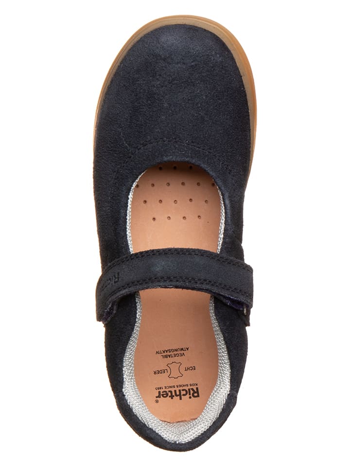 Richter Shoes Кожаные балетки темно-синего цвета — фото 4