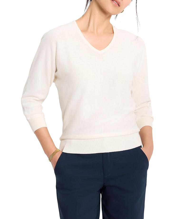 

Свитер NIC+ZOE Easy V-neck Pure Cotton Sweater, цвет Classic Cream