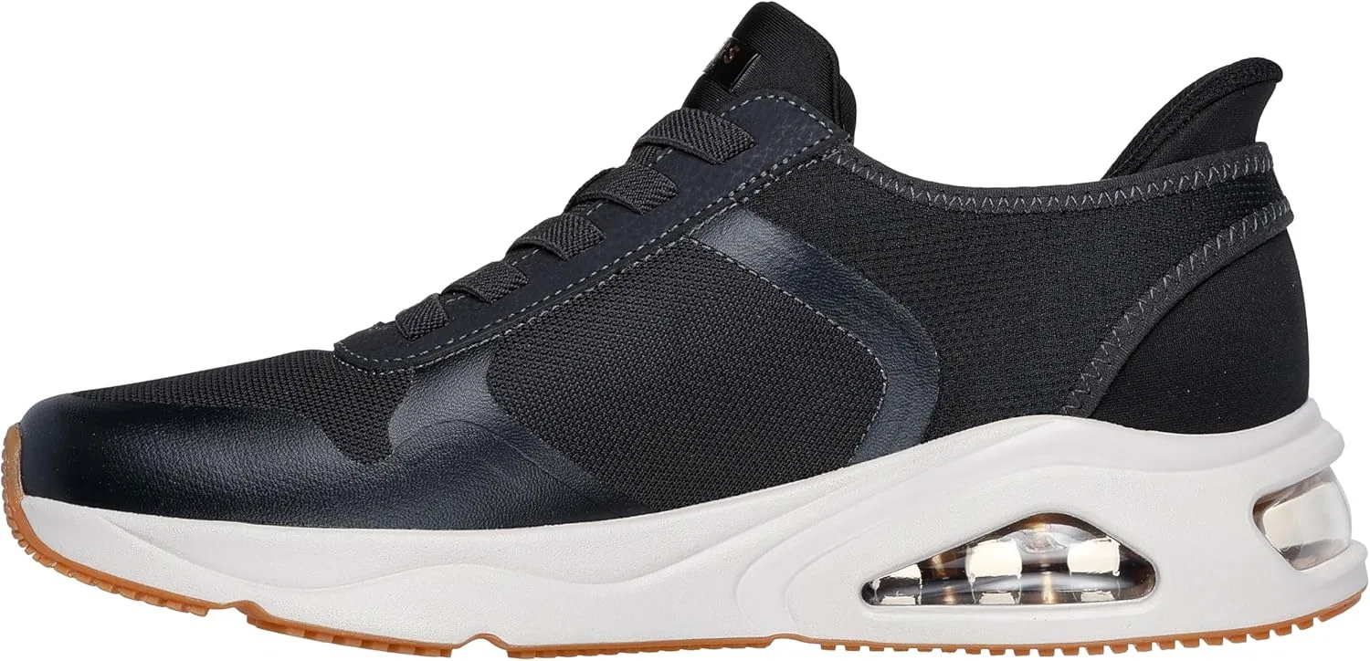 Мужские низкие кроссовки Skechers Tres-Air Uno Necessairy Slip-Ins черного цвета (BLK) — фото 4