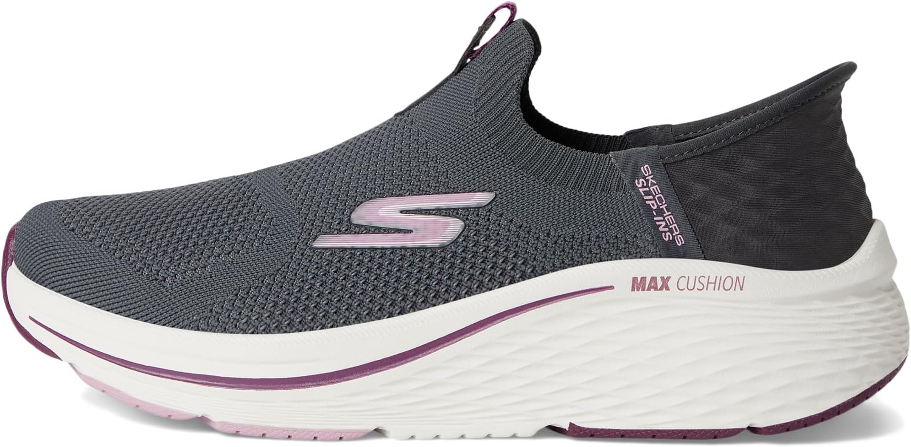 Кроссовки SKECHERS Max Cushioning Elite 2.0 Eternal Hands Free Slip-Ins, Charcoal/Burgundy — фото 4