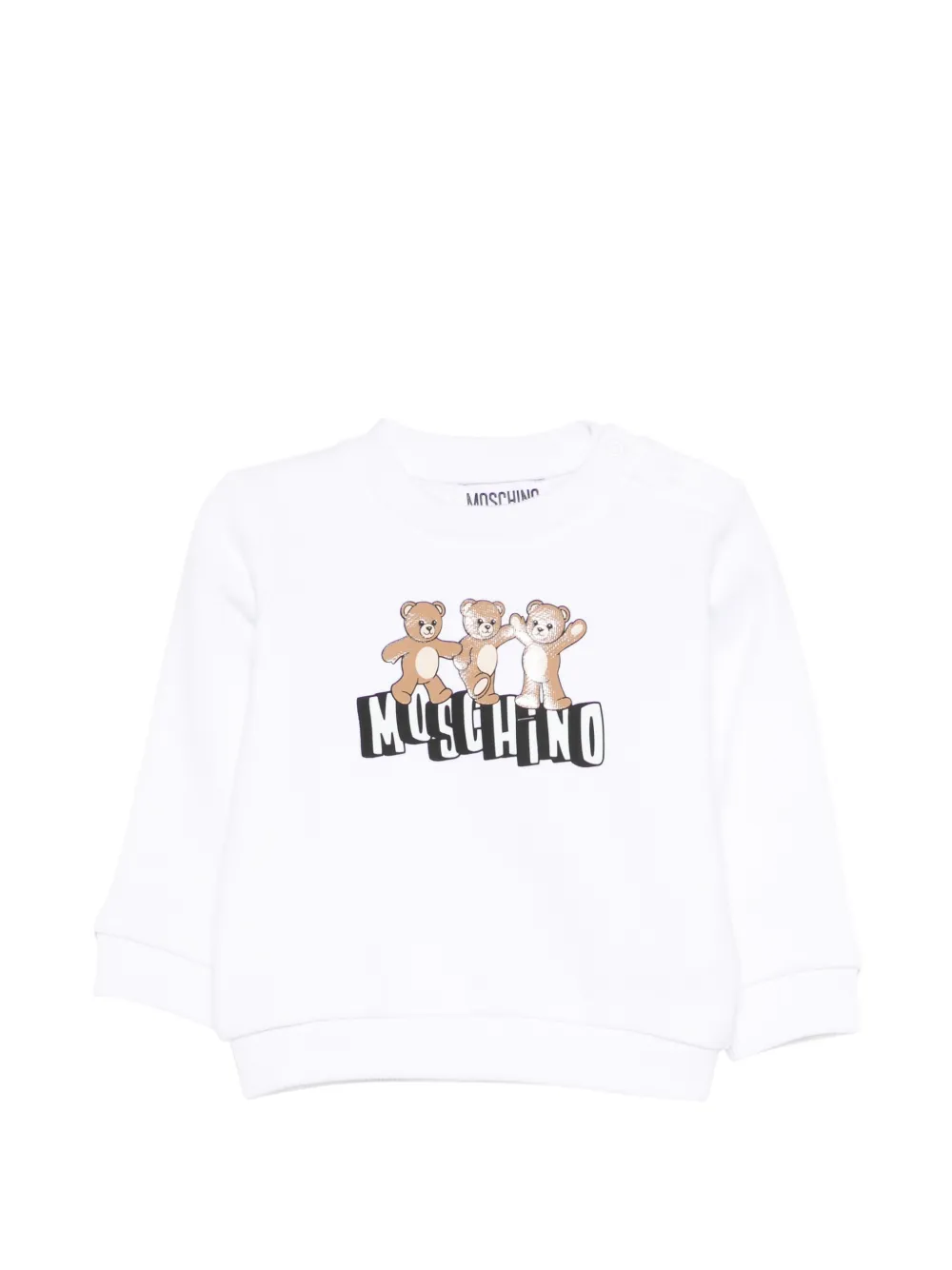 

Свитшот с принтом медведя Moschino Kids, белый