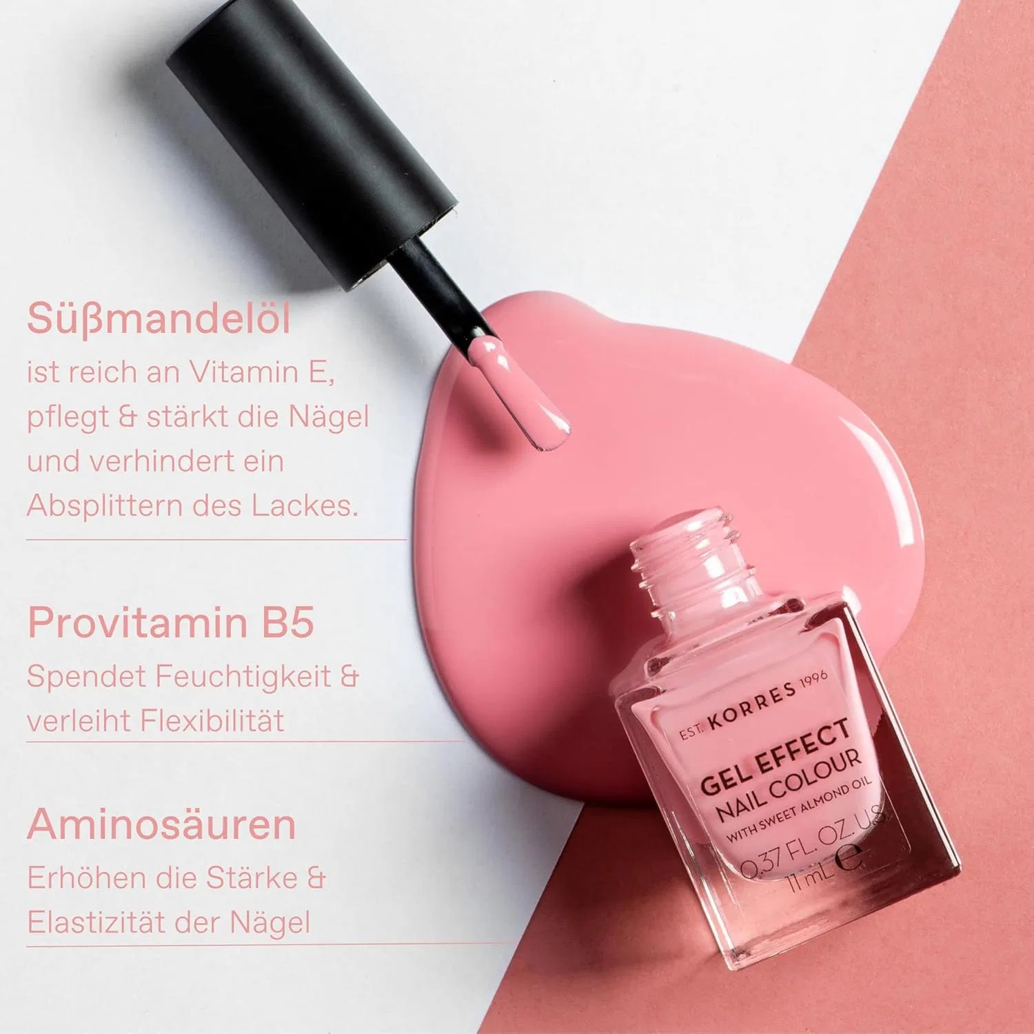 Лак для ногтей «Gel-Effect Sweet Almond Nail Colour» от Korres, 02 Porcelain White, 11 мл Korres — фото 4