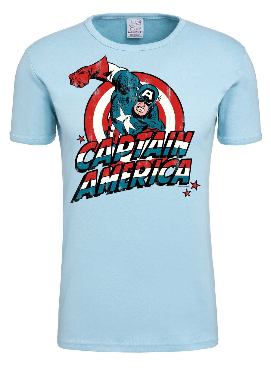

Рубашка LOGOSHIRT Captain America, светло-синий