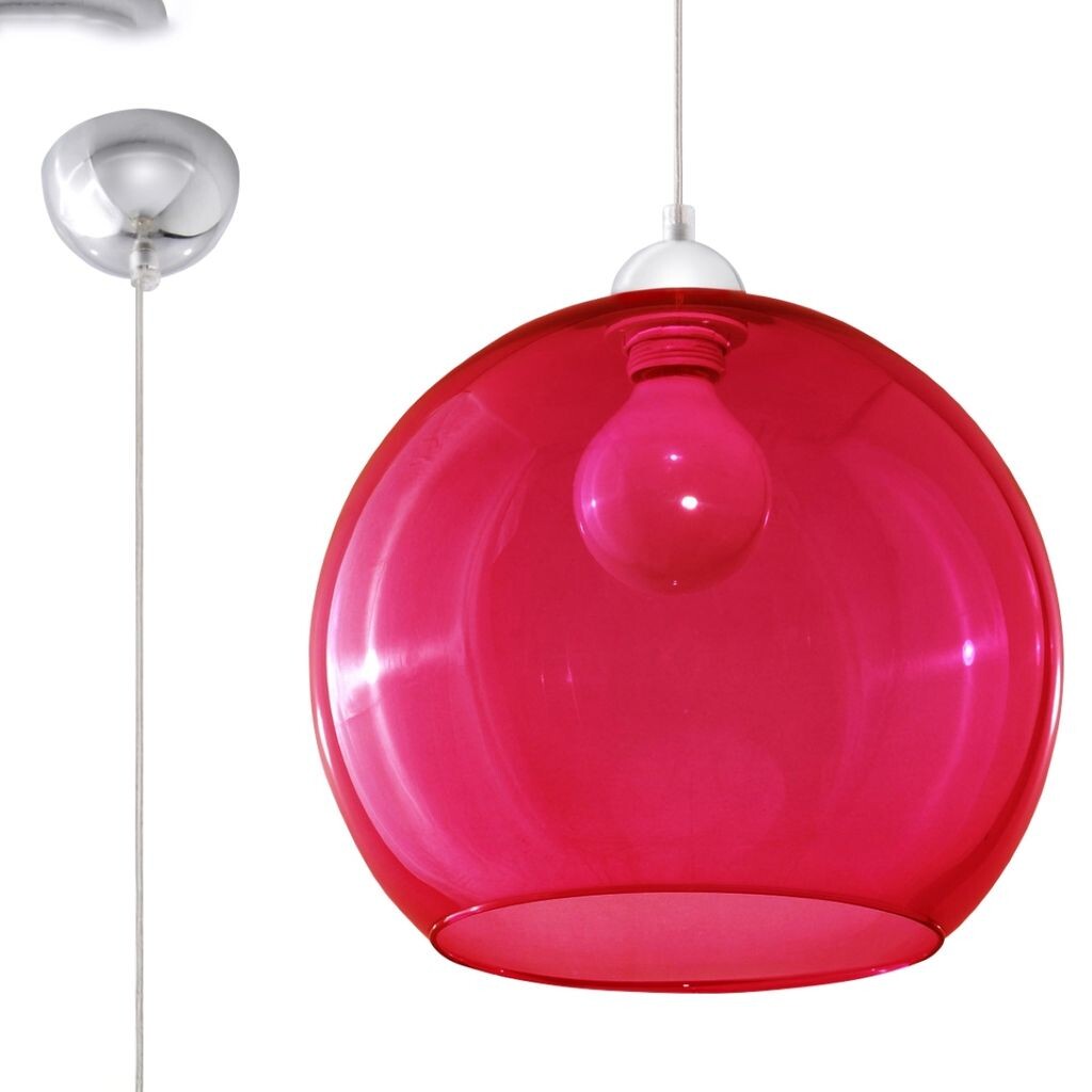

Подвесной светильник BALL красный 1xE27 60Вт сталь, стекло 120х30х30см Sollux Lighting