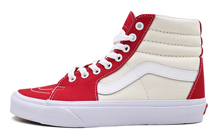 

SK8 Скейтбординговые кроссовки унисекс высокие белые/красные Vans, Красный, SK8 Скейтбординговые кроссовки унисекс высокие белые/красные Vans