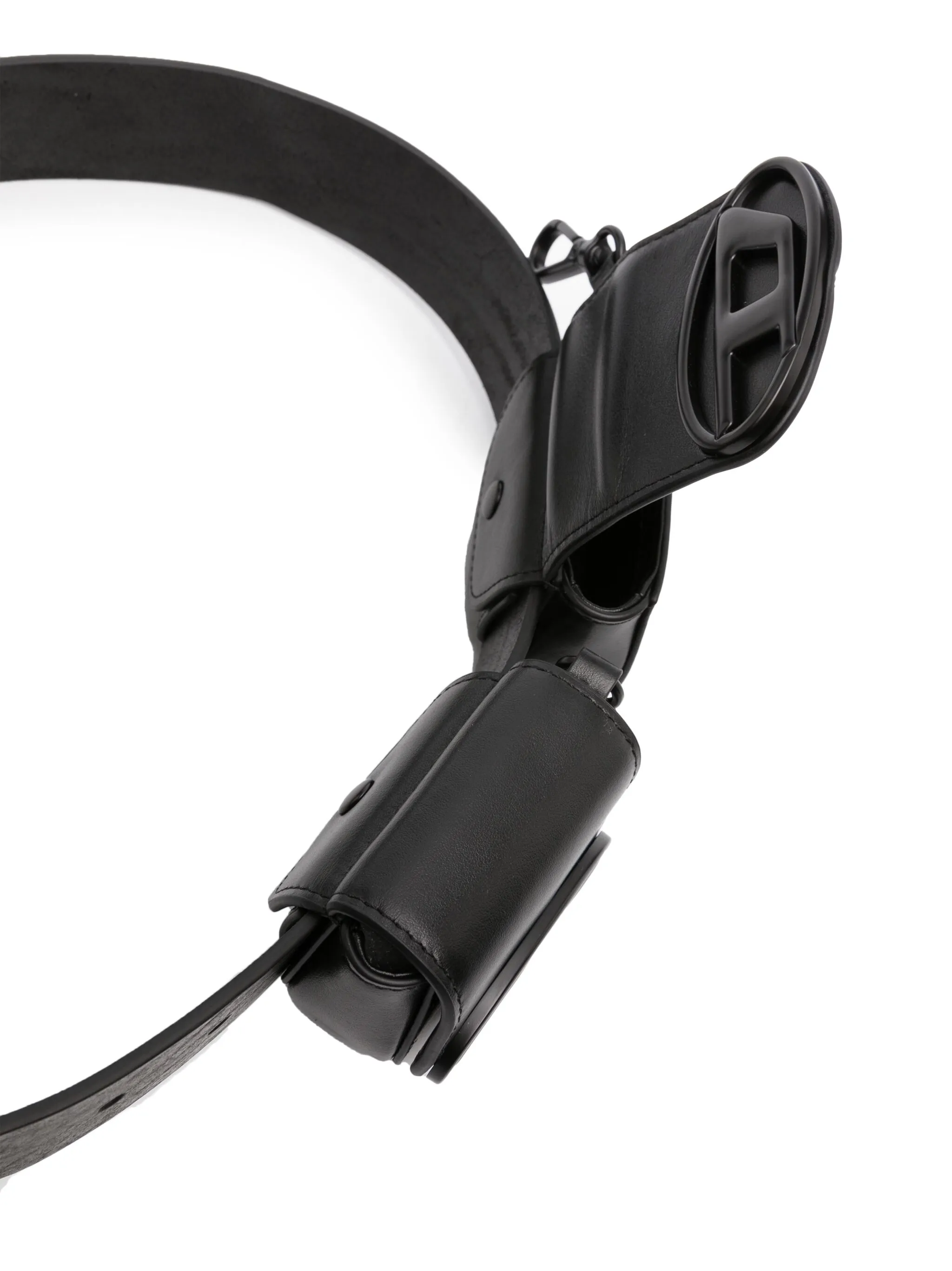 

Ремень с пряжкой-логотипом и карманами Diesel, черный