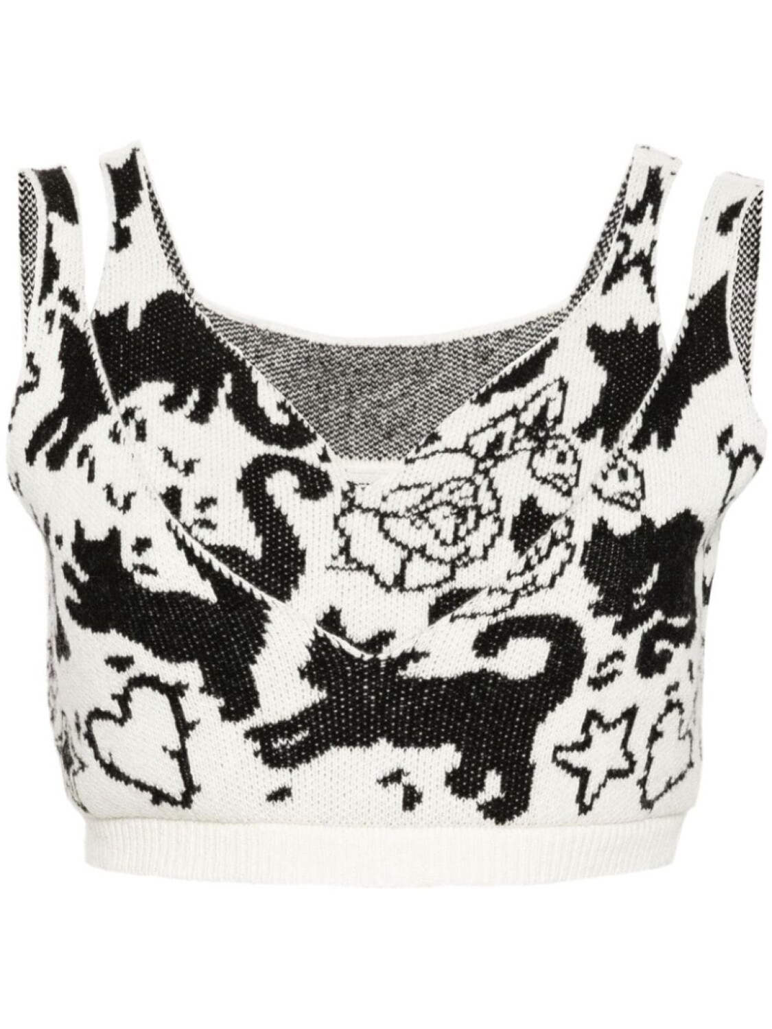 

TWINSET жаккардовый топ, черный