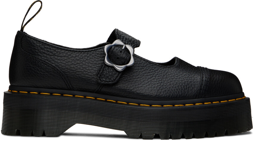 

Черные кожаные оксфорды на платформе с пряжкой и цветком Addina Dr. Martens