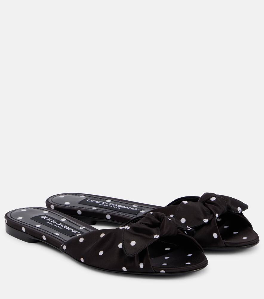 Сатиновые мюли в горошек Dolce&Gabbana, Pois Picc 0,5 F.Nero