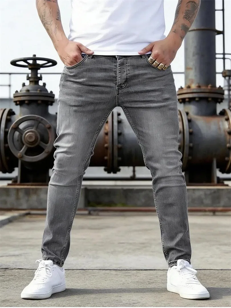 Джинсы, серые, Slim Fit, G03qh — фото 3