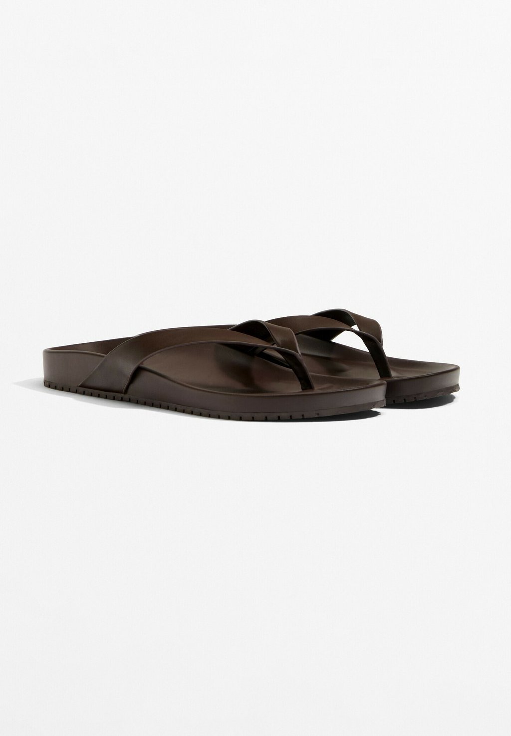 Сандалии с Т-образной застежкой FLAT - Pool shoes OYSHO, коричневый — фото 2