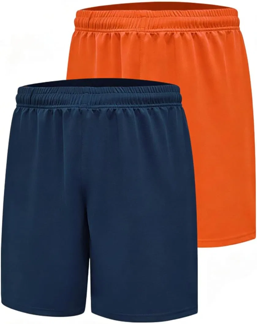 Спортивные шорты для мальчиков 2 шт, DINGDONG'S CLOSET, Orange Navy