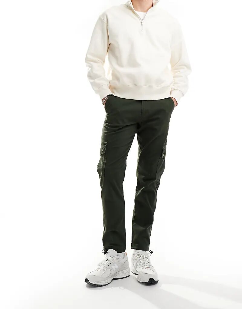 

Зауженные брюки-карго ASOS DESIGN цвета темного хаки