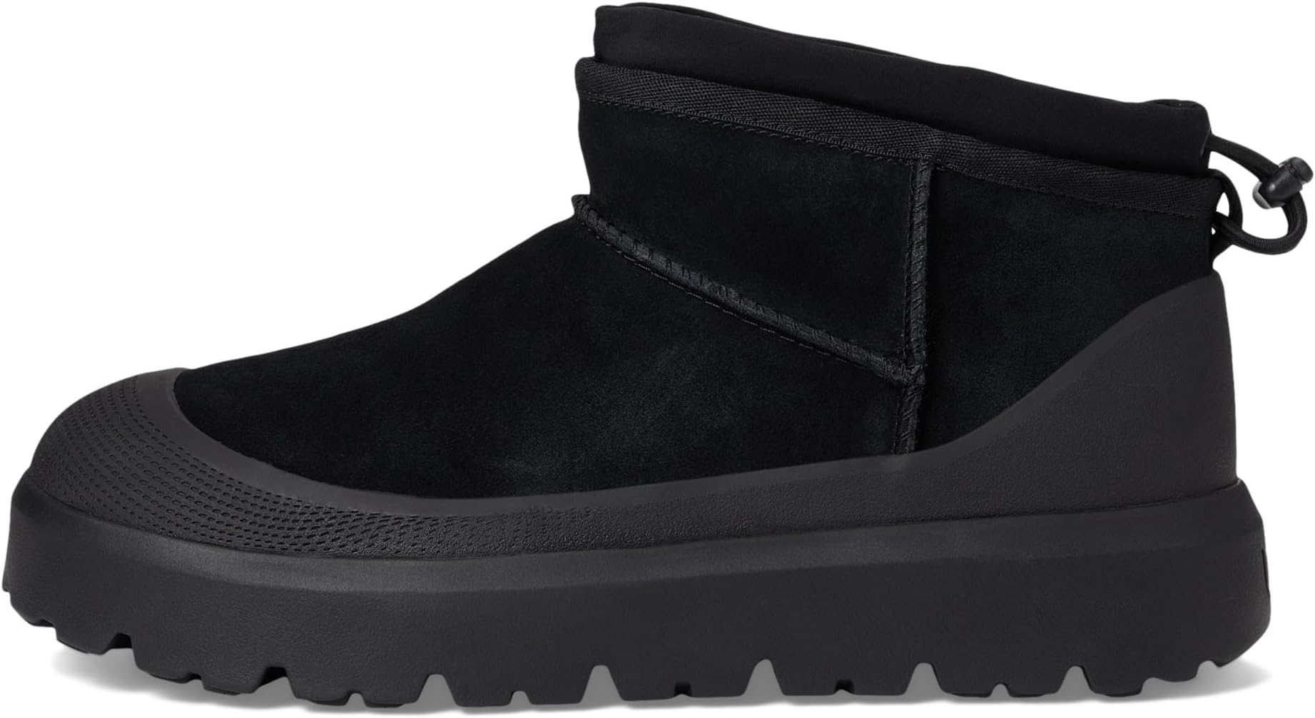 Мужские ботинки UGG Classic Ultra Mini Weather Hybrid замшевые с резиновой подошвой, черный — фото 4