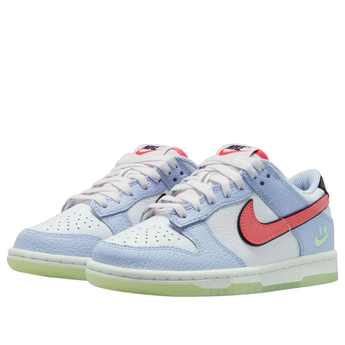 Кроссовки (GS) Nike Dunk Low 'Smiley Swoosh', белый — фото 2