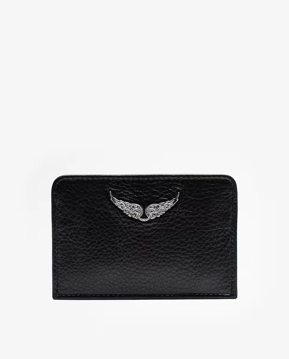

Женский держатель карты ZV Pass из черной кожи Zadig & Voltaire, чёрный
