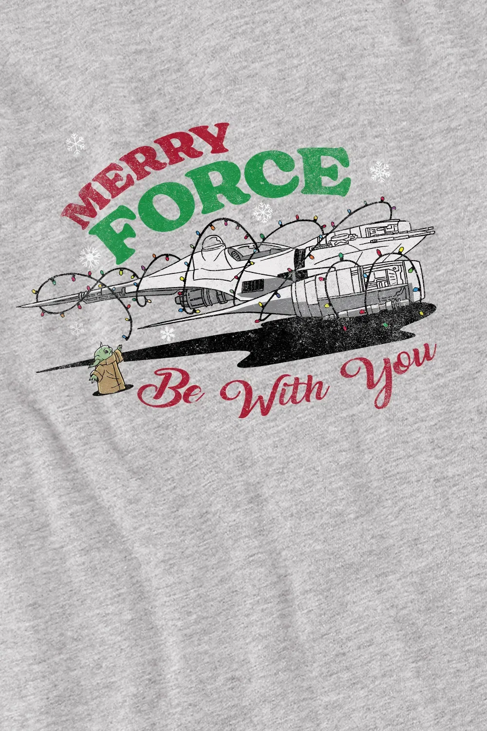 Детская футболка Star Wars Christmas Merry Force Be With You, светло-серый — фото 2