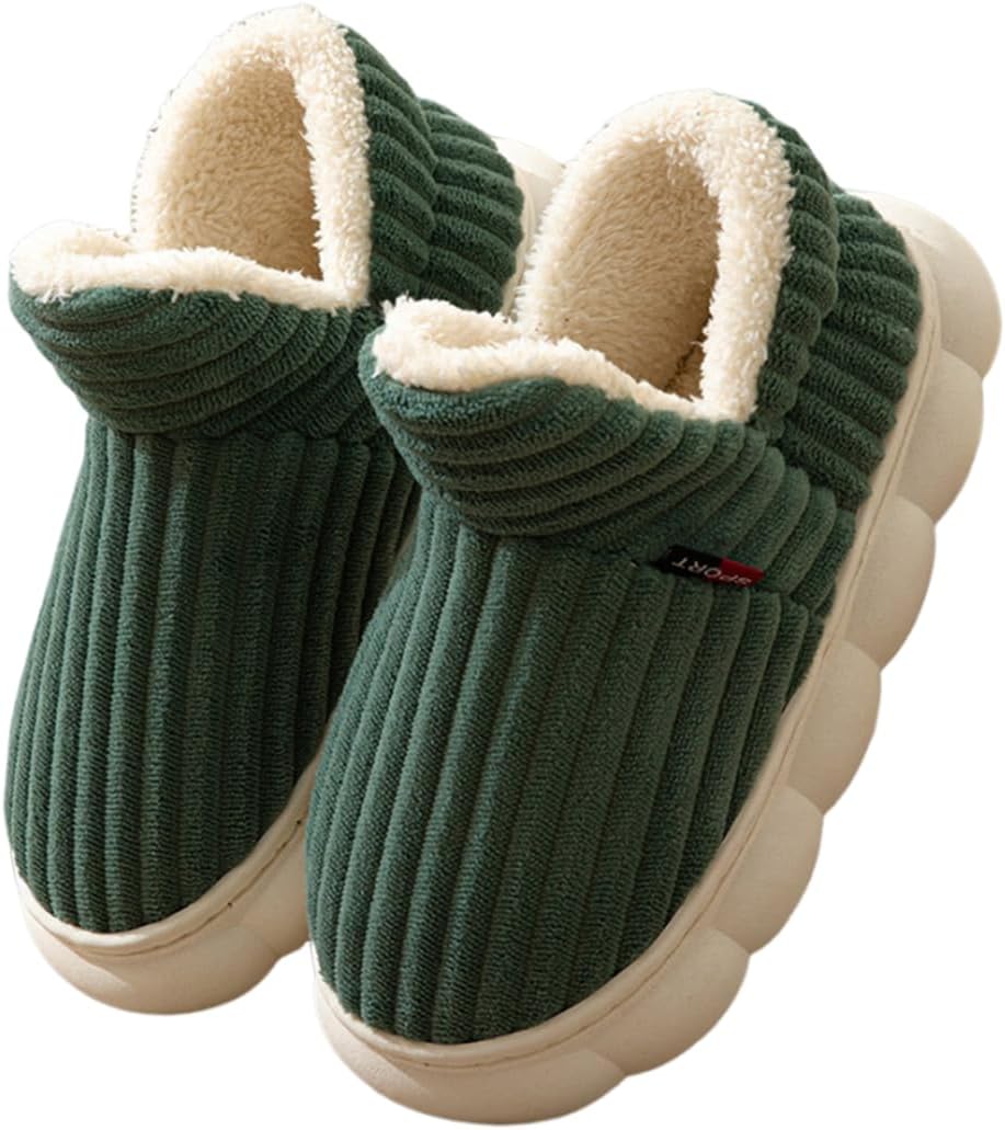 

Мягкие пушистые тапочки для женщин и мужчин для дома, зимние теплые домашние тапочки с искусственным мехом, противоскользящие тапочки для спальни с мягкой подошвой, тапочки на память с пушистой мягкой внутренней отделкой Hevoy, зеленый