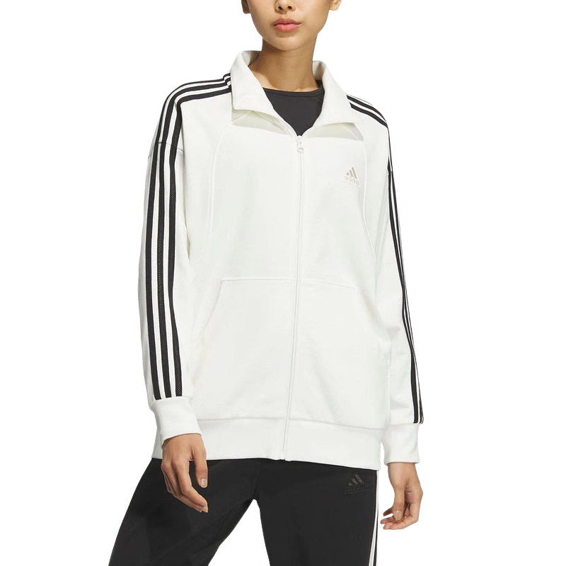 (WMNS) Вязаная куртка Adidas 3-Stripes FW24 'Бело-черная' — фото 2
