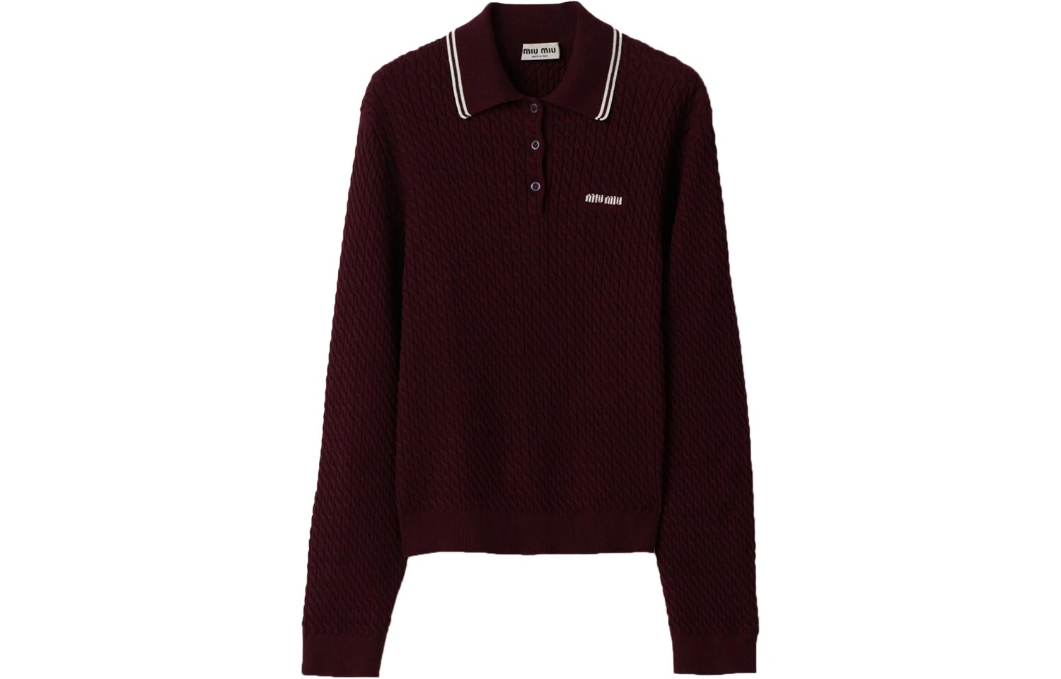 

Рубашка поло женская бордовая Miu Miu, Красный, Рубашка поло женская бордовая Miu Miu