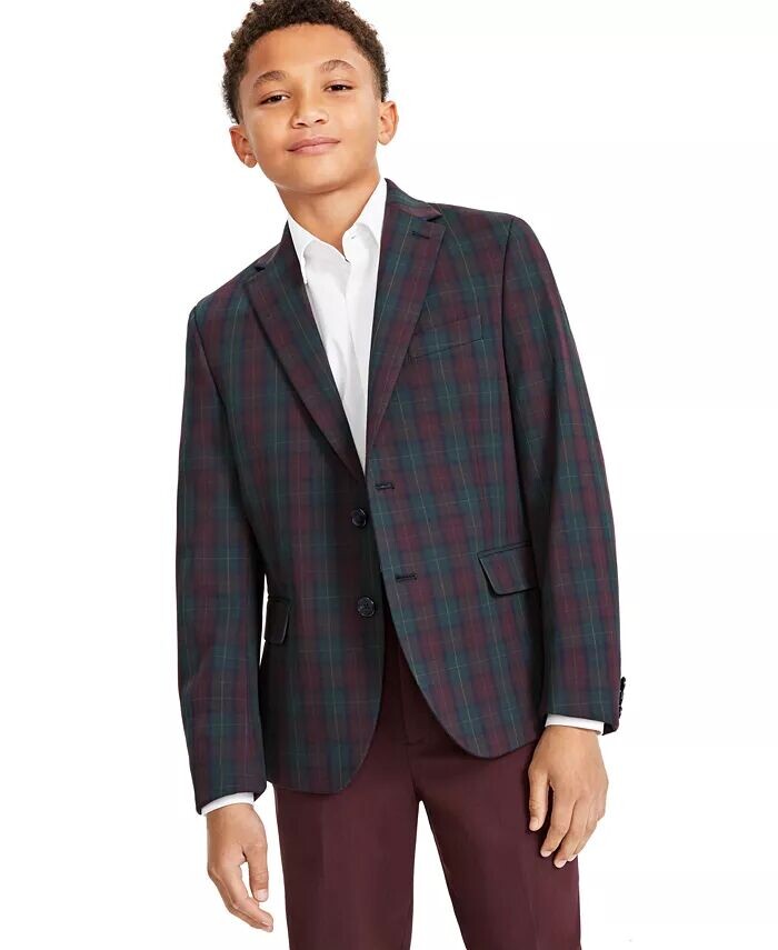 

Пиджак в клетку для больших мальчиков B By Brooks Brothers, зеленый