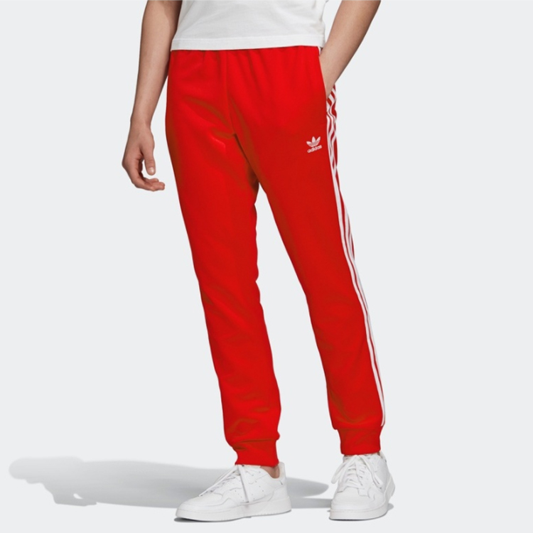 SST Вязаные Спортивные Штаны Мужские Светло-Алые Adidas Originals — фото 4