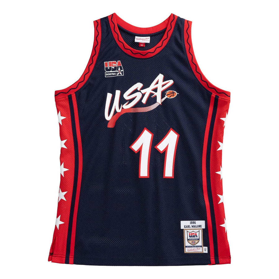 

Джерси Mitchell & Ness Team USA 1996-97 Jerseys 'Karl Malone 11', темно-синий