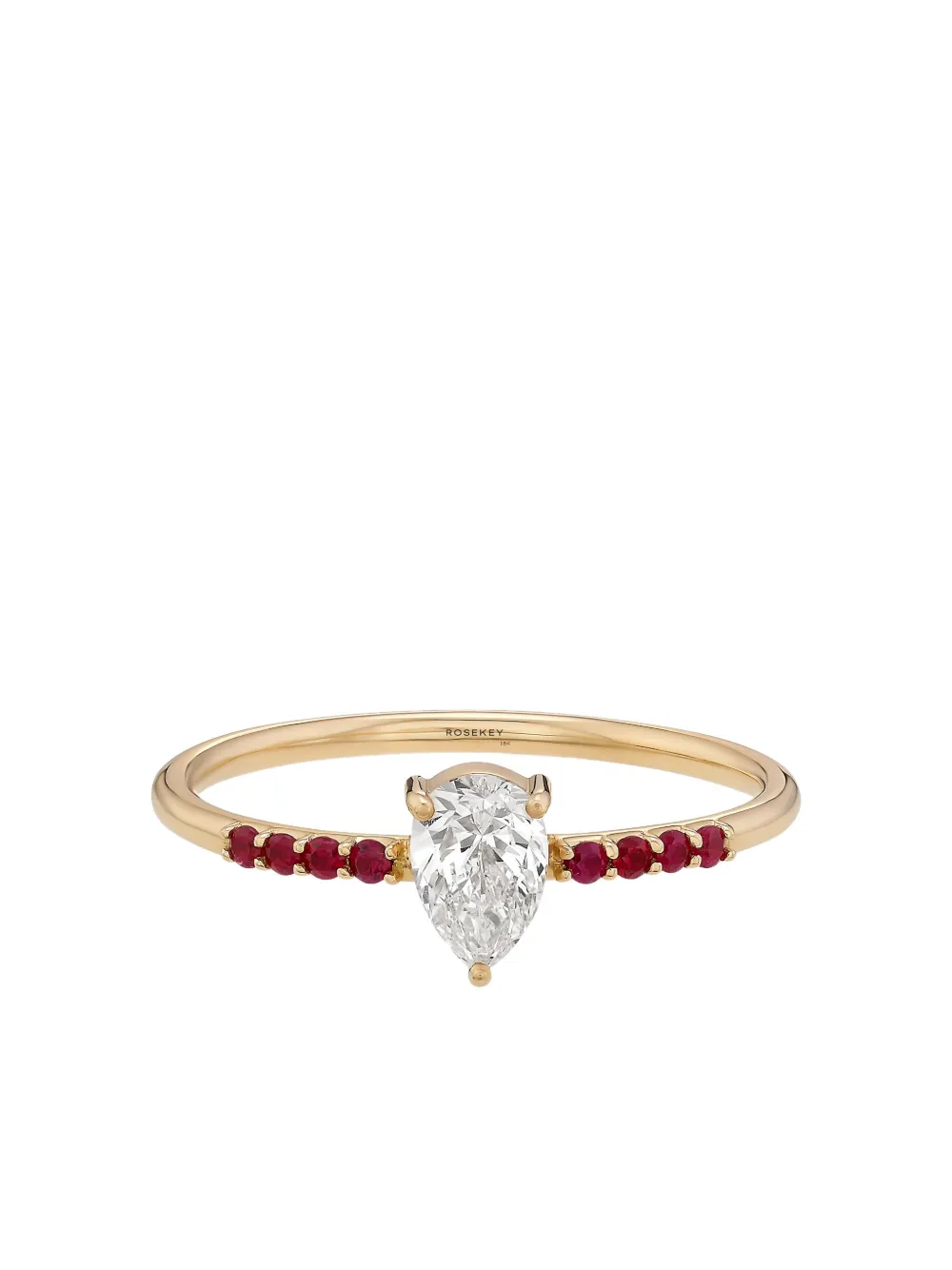 

Кольцо Pixies Solitaire из 18-каратного розового золота с бриллиантами и рубинами ROSEKEY, розовый