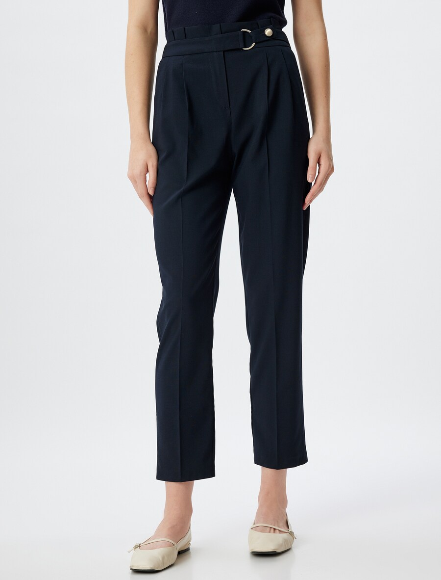 

Брюки Koton Regular Pleated Pants, темно-синий