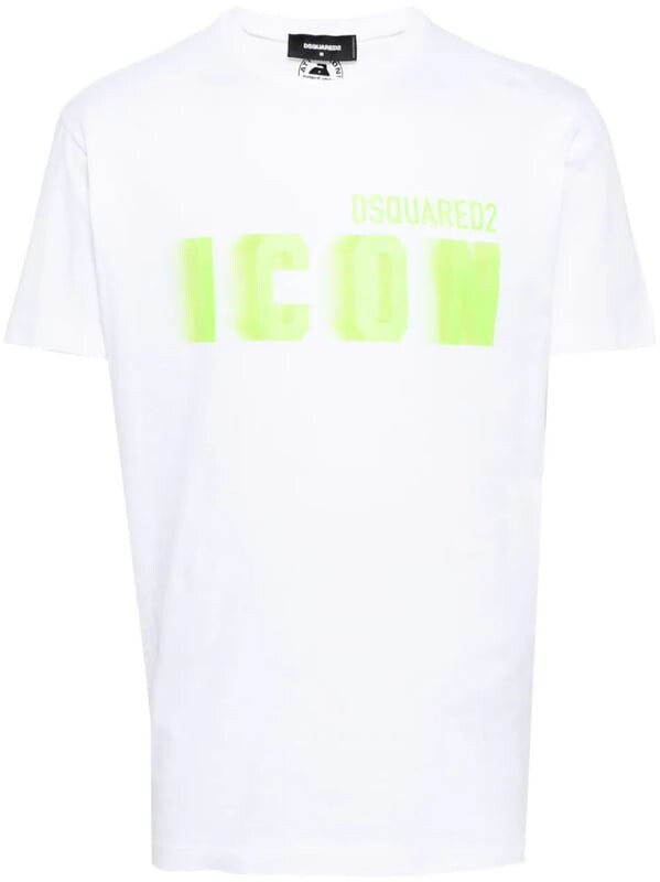 

Icon Blur крутая зеленая хлопковая футболка с логотипом Dsquared2, белый