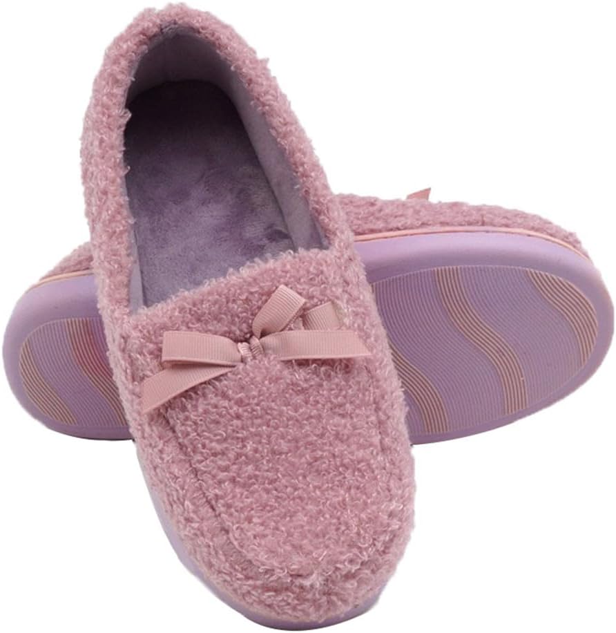 

Домашние тапочки Cliont для женщин и мужчин с мемори-пеной, удобные, теплые и нескользящие, фиолетовый