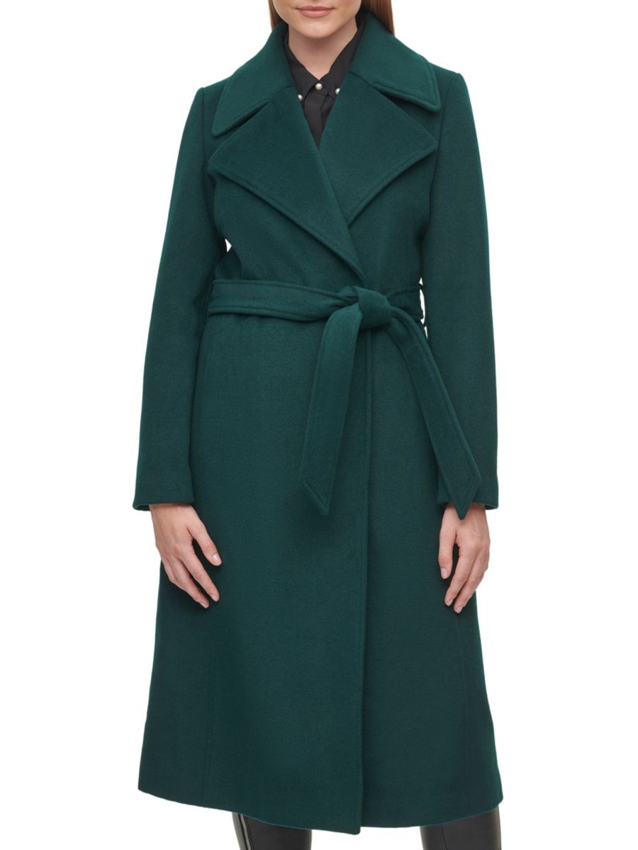 

Двубортное пальто-халат из смесовой шерсти Karl Lagerfeld Paris, цвет Emerald, Зеленый, Двубортное пальто-халат из смесовой шерсти Karl Lagerfeld Paris, цвет Emerald