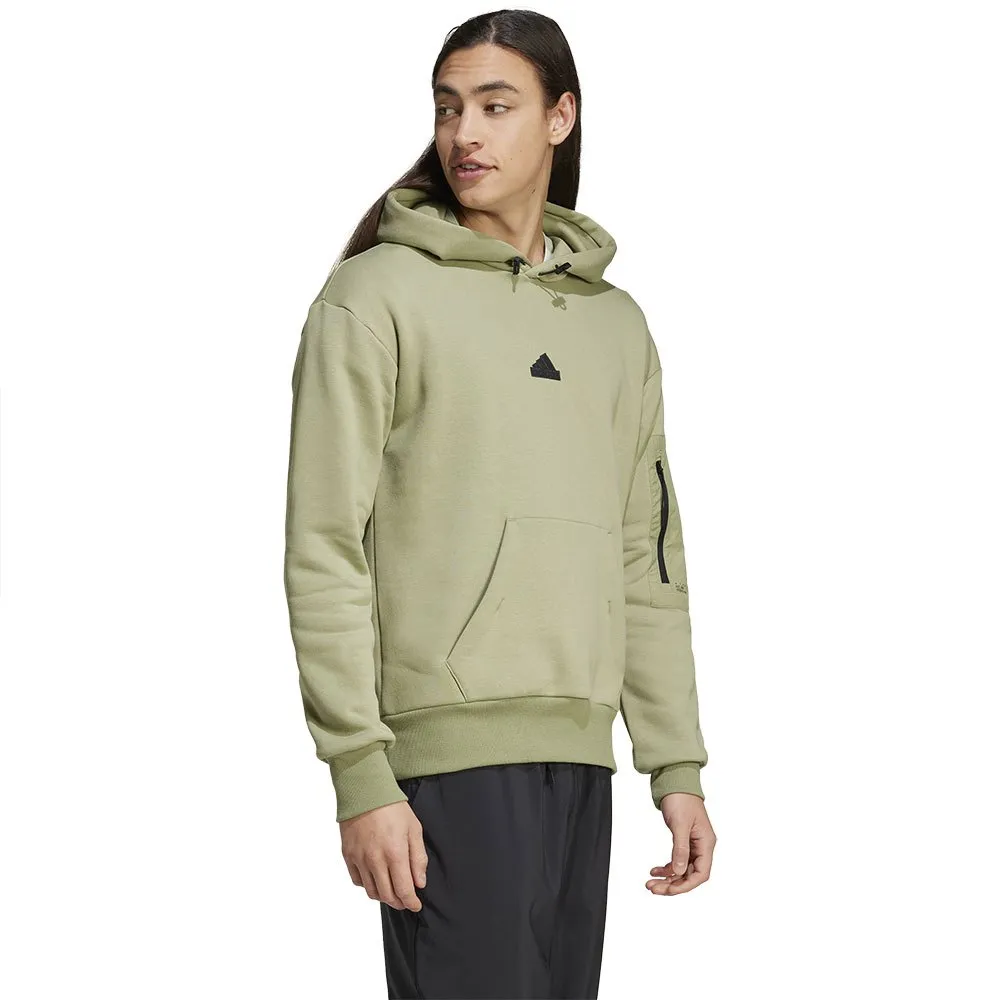 Худи adidas City Escape Fleece, зеленый — фото 4