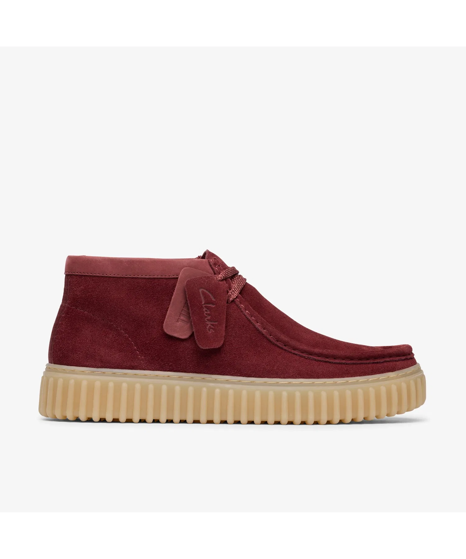 Мужские мокасины из замши Clarks Torhill Hi винного цвета